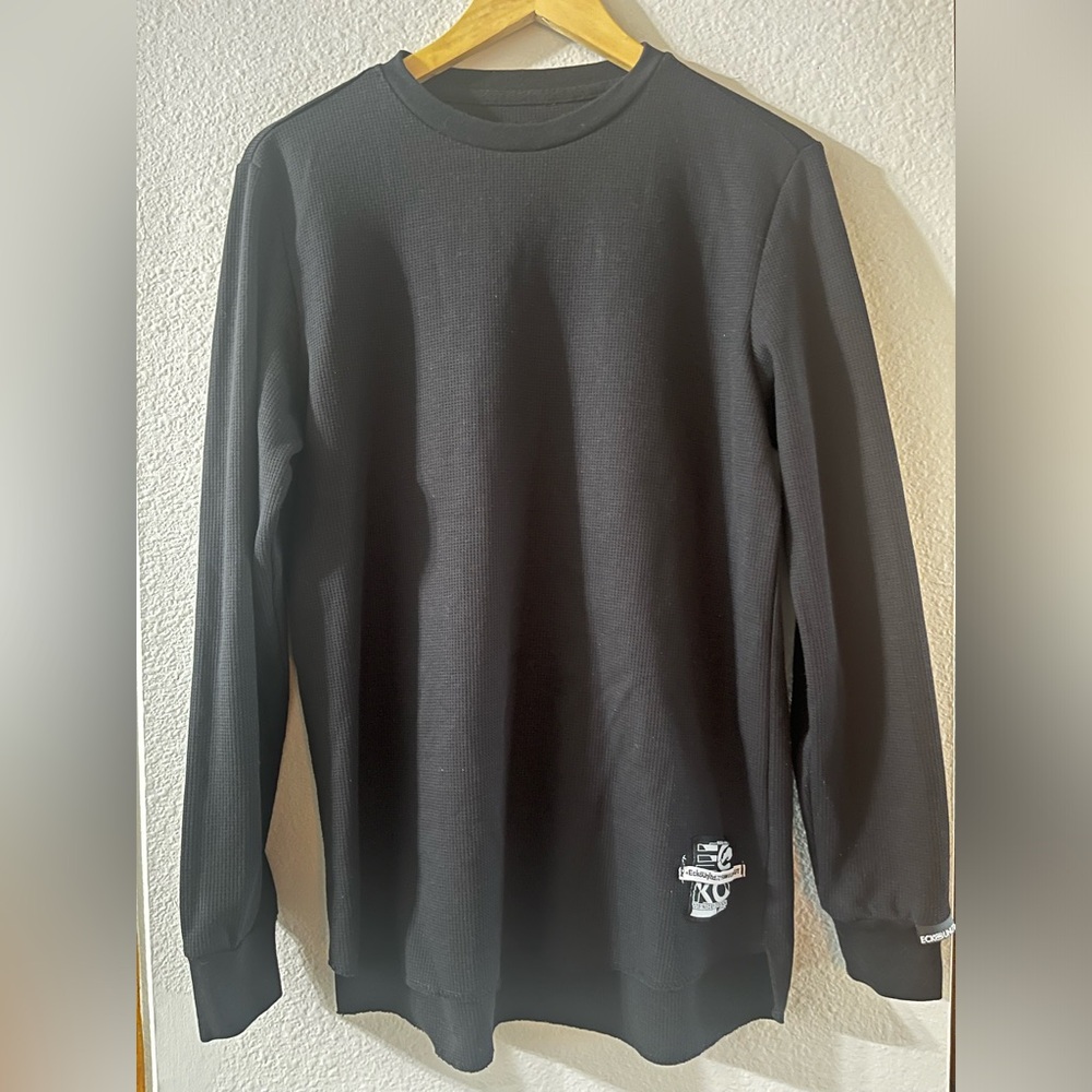 Women's SZ Medium Ecko Unlimited Black Long Sleeve Thermal Striped
